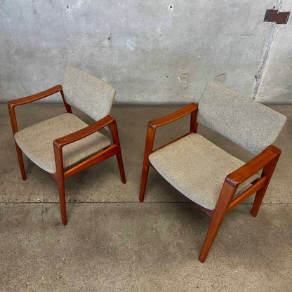 Pair Of Danish Teak Accent Chairs By Komfort