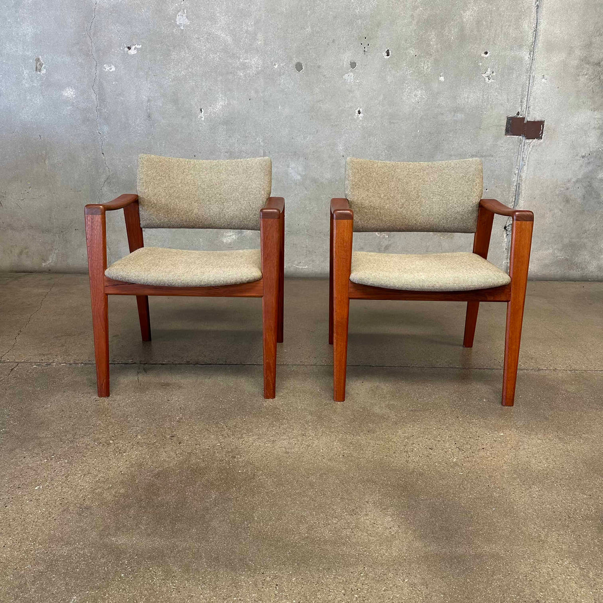 Pair Of Danish Teak Accent Chairs By Komfort