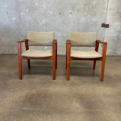 Pair Of Danish Teak Accent Chairs By Komfort