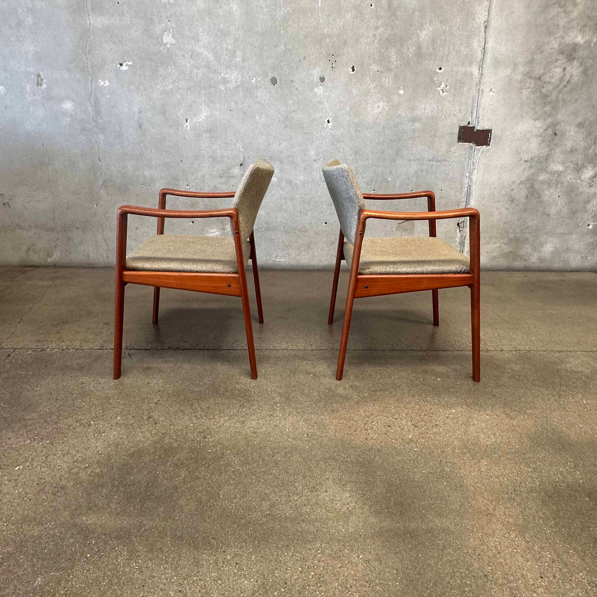Pair Of Danish Teak Accent Chairs By Komfort