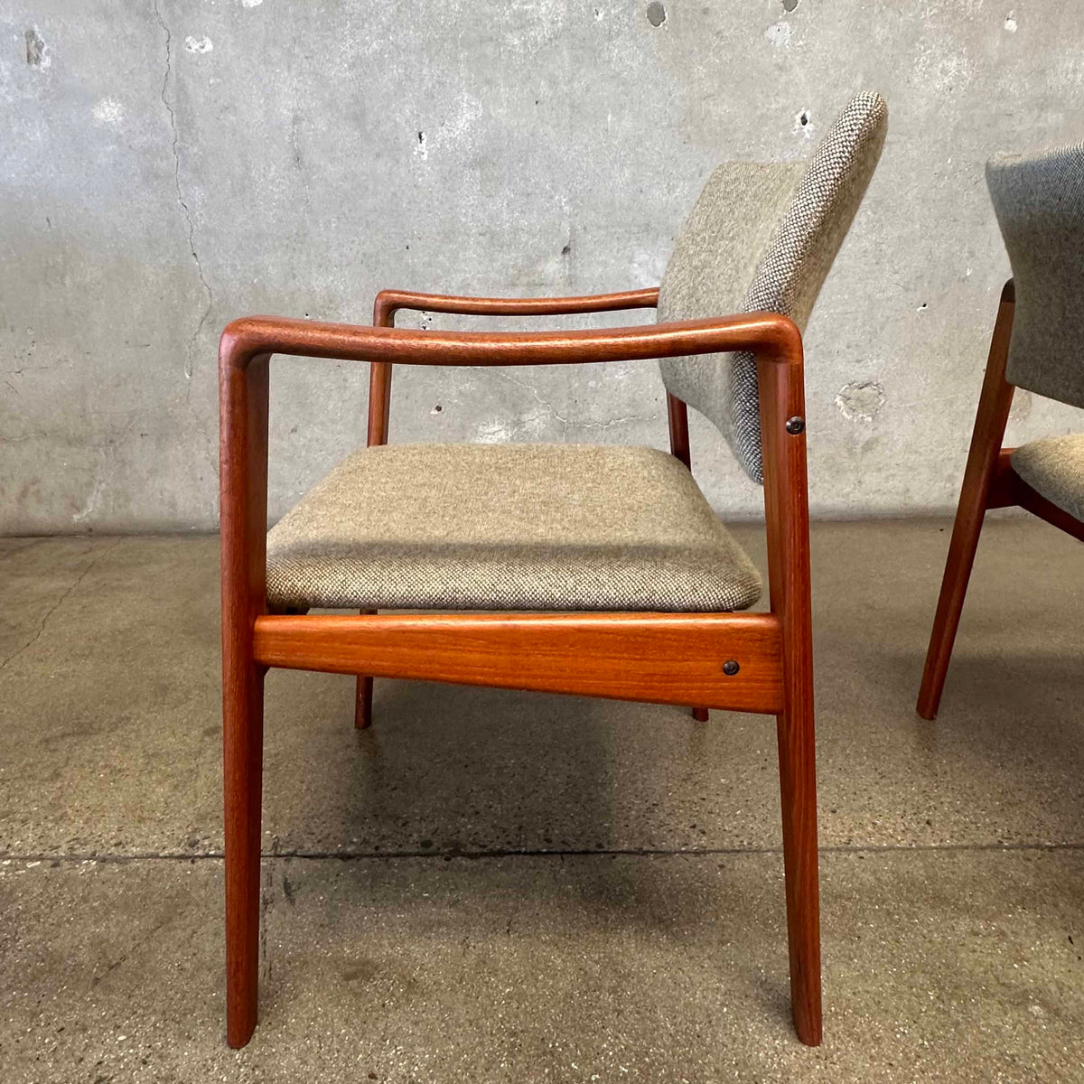 Pair Of Danish Teak Accent Chairs By Komfort