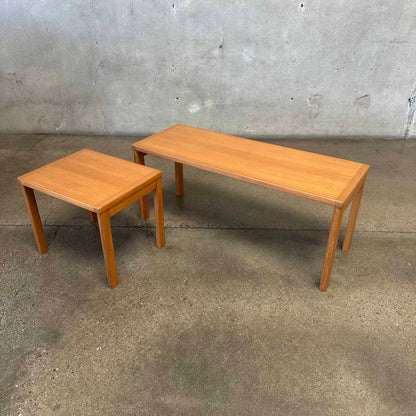 Danish Teak Bench & Table Set By Vejle Stole OG Mobel Fabrik