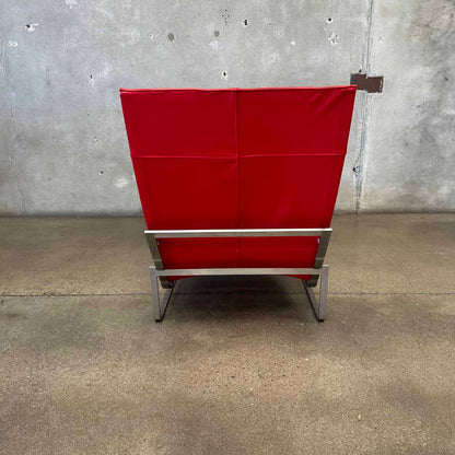 Red Leather Model PK24 Adjustable Chaise Lounge
