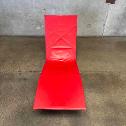 Red Leather Model PK24 Adjustable Chaise Lounge