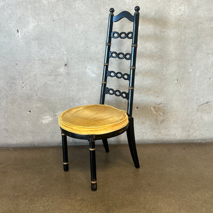 Vintage Drexel Faux Bamboo Hollywood Regency High-Ladder Chair