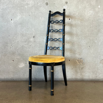 Vintage Drexel Faux Bamboo Hollywood Regency High-Ladder Chair