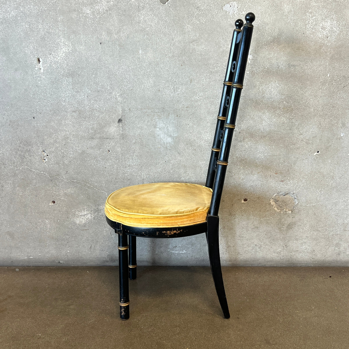 Vintage Drexel Faux Bamboo Hollywood Regency High-Ladder Chair