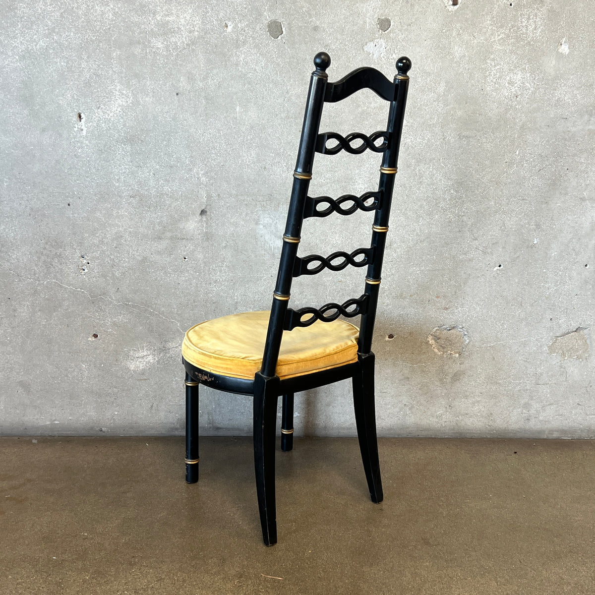Vintage Drexel Faux Bamboo Hollywood Regency High-Ladder Chair