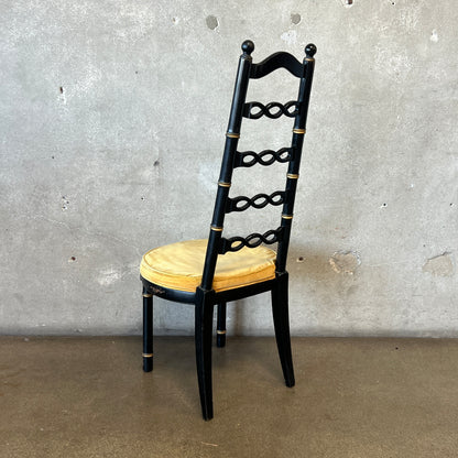 Vintage Drexel Faux Bamboo Hollywood Regency High-Ladder Chair