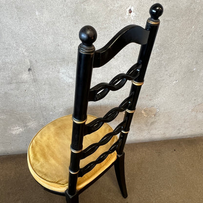 Vintage Drexel Faux Bamboo Hollywood Regency High-Ladder Chair
