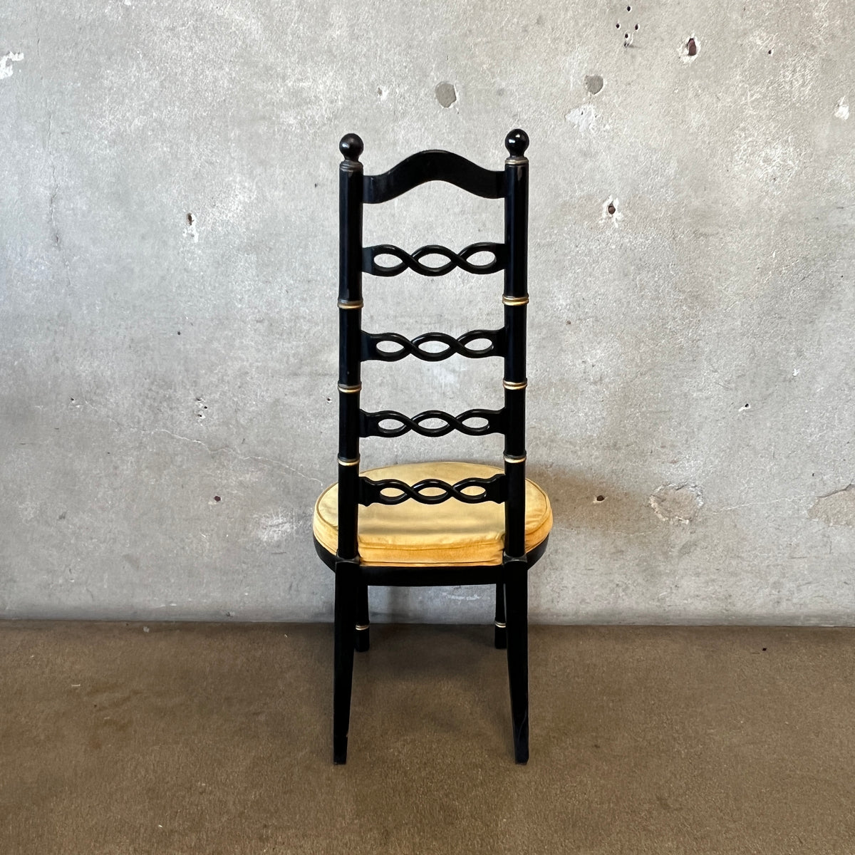 Vintage Drexel Faux Bamboo Hollywood Regency High-Ladder Chair