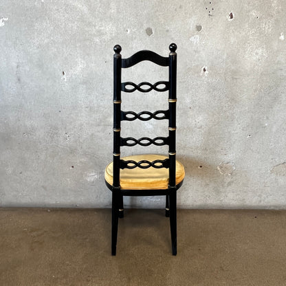 Vintage Drexel Faux Bamboo Hollywood Regency High-Ladder Chair