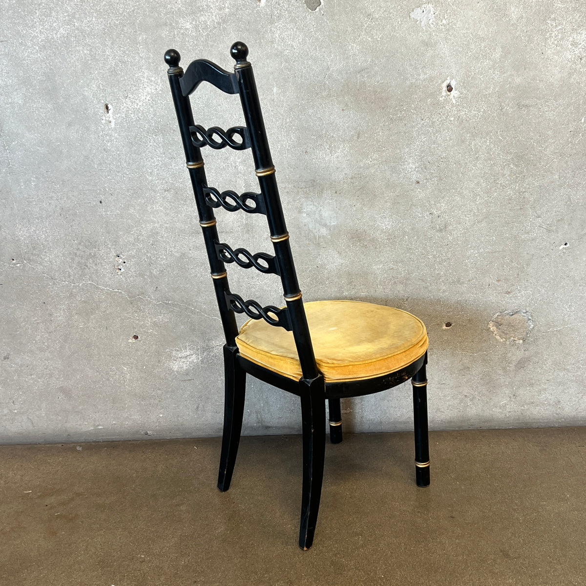 Vintage Drexel Faux Bamboo Hollywood Regency High-Ladder Chair