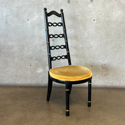 Vintage Drexel Faux Bamboo Hollywood Regency High-Ladder Chair