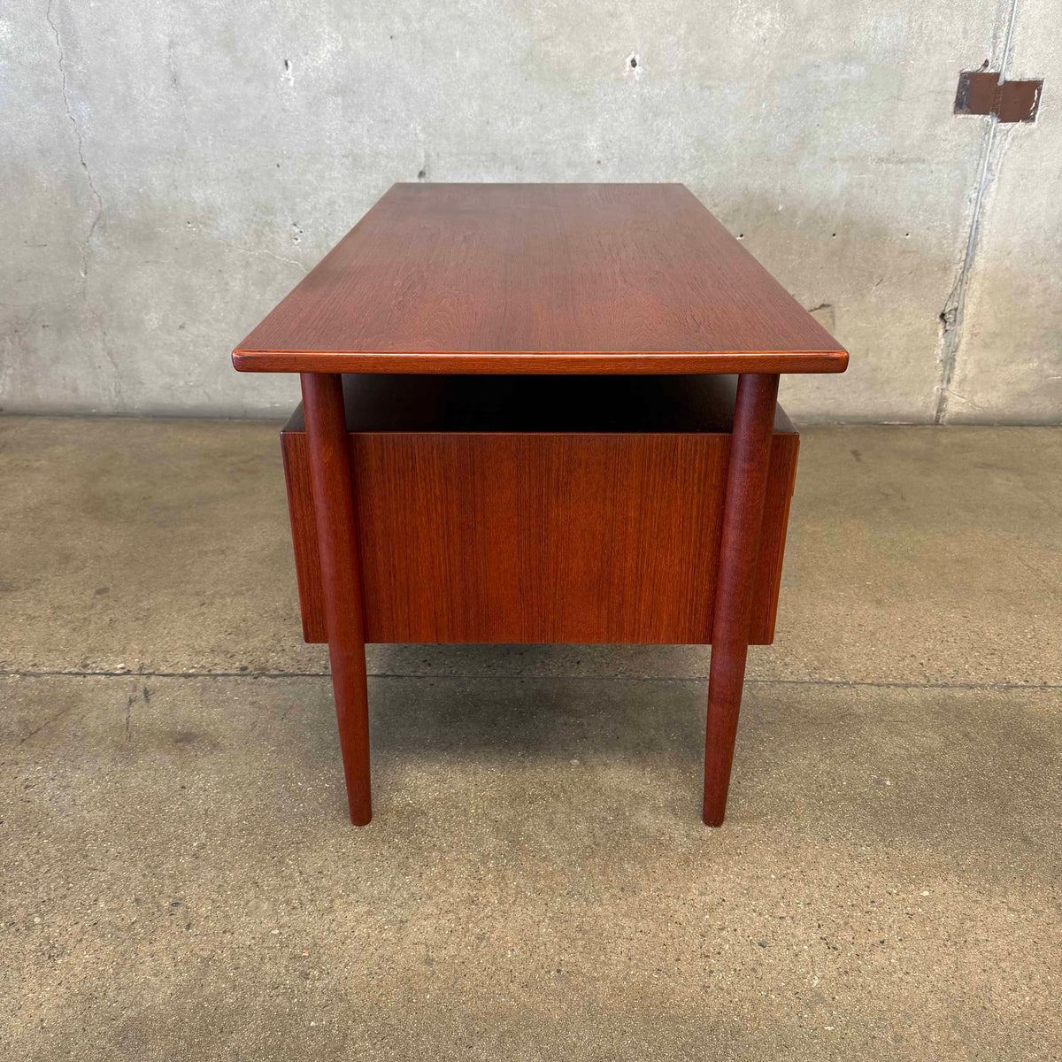 Mid Century HP Hansen Danish Teak Floating Top Desk w/ Key