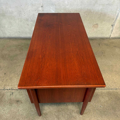 Mid Century HP Hansen Danish Teak Floating Top Desk w/ Key
