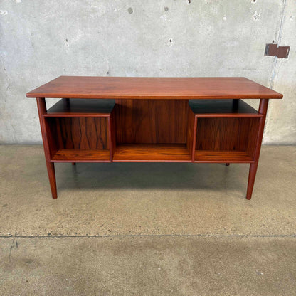 Mid Century HP Hansen Danish Teak Floating Top Desk w/ Key