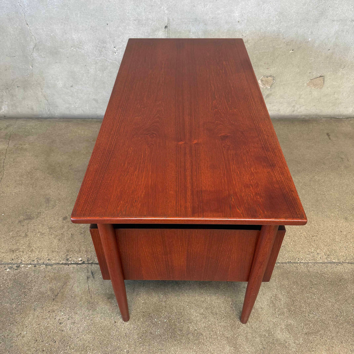 Mid Century HP Hansen Danish Teak Floating Top Desk w/ Key