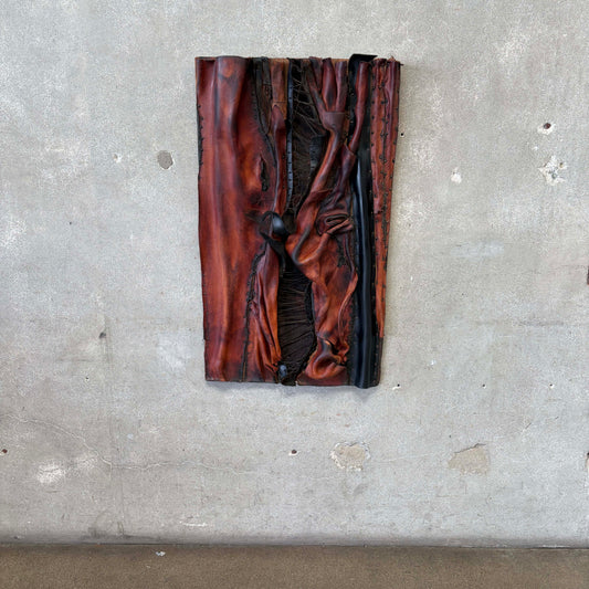 Vintage Leather Wall Sculpture