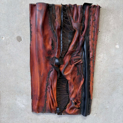 Vintage Leather Wall Sculpture