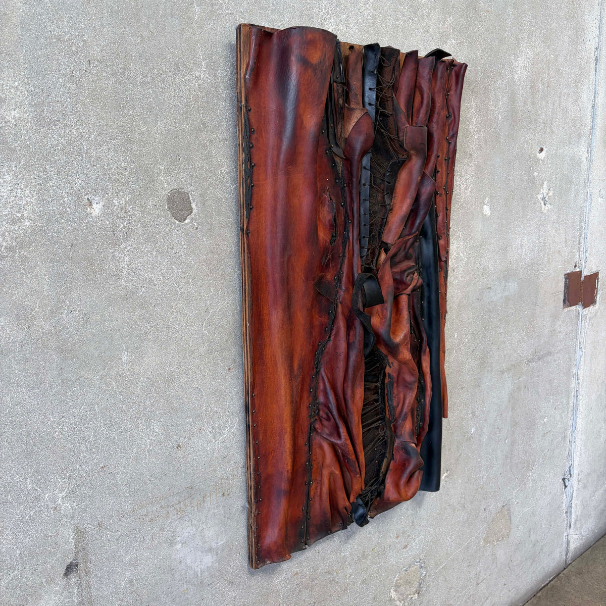 Vintage Leather Wall Sculpture