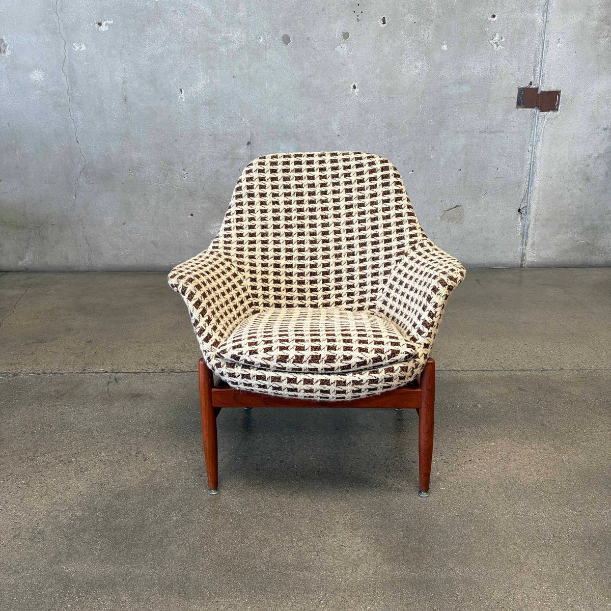 Mid Century Lounge Chair Teak & Tweed by Hans Olsen, Denmark #1