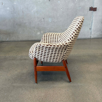 Mid Century Lounge Chair Teak & Tweed by Hans Olsen, Denmark #1