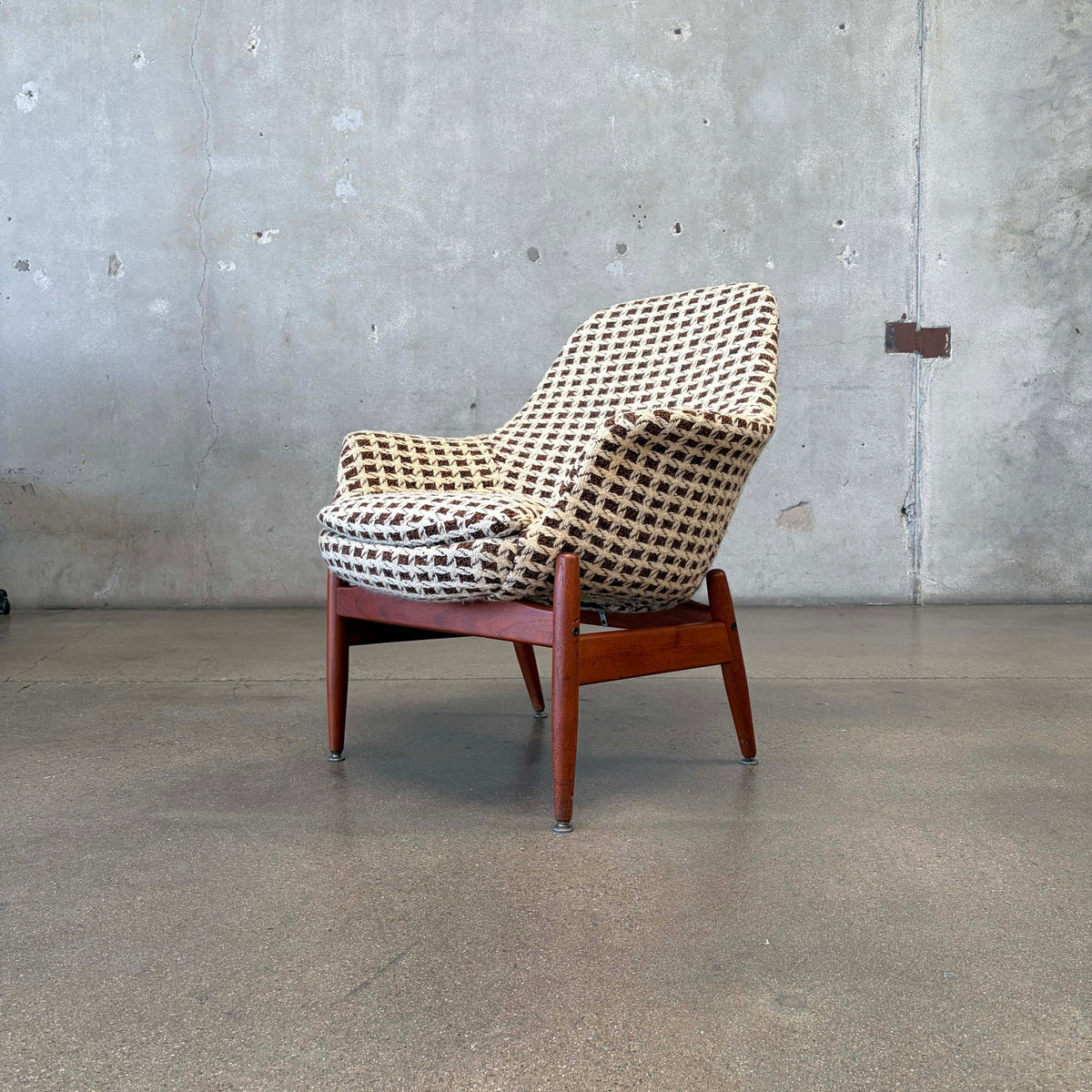 Mid Century Lounge Chair Teak & Tweed by Hans Olsen, Denmark #1