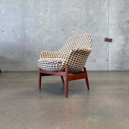 Mid Century Lounge Chair Teak & Tweed by Hans Olsen, Denmark #1