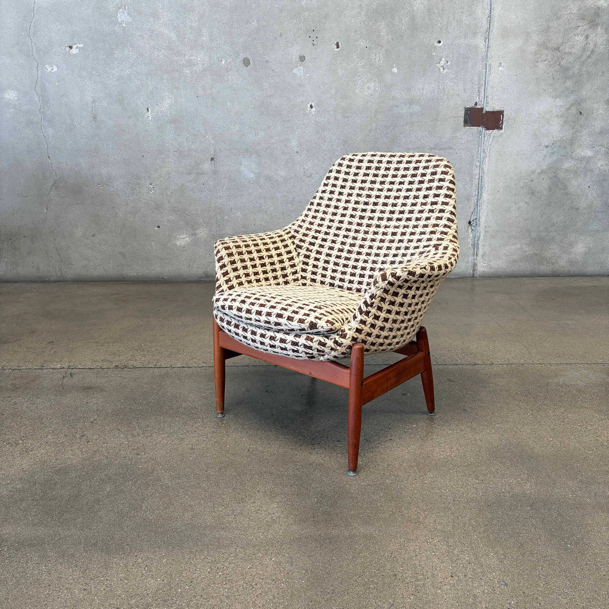Mid Century Lounge Chair Teak & Tweed by Hans Olsen, Denmark #2