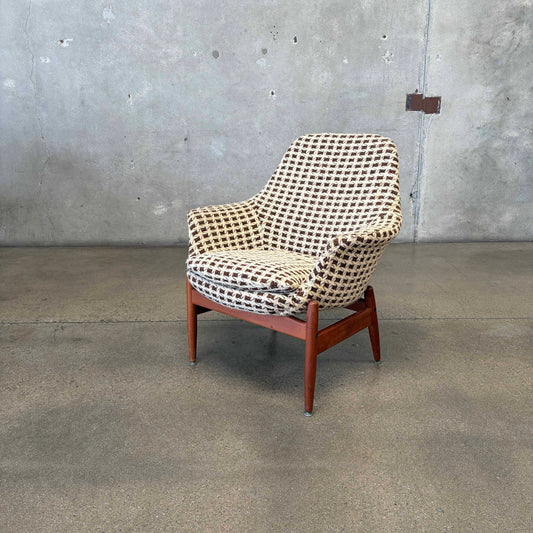 Mid Century Lounge Chair Teak & Tweed by Hans Olsen, Denmark #2