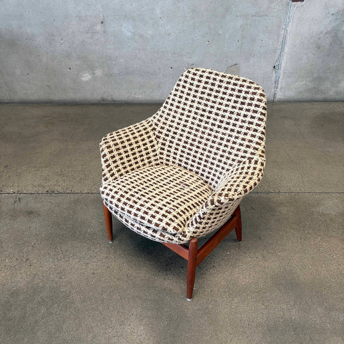 Mid Century Lounge Chair Teak & Tweed by Hans Olsen, Denmark #2