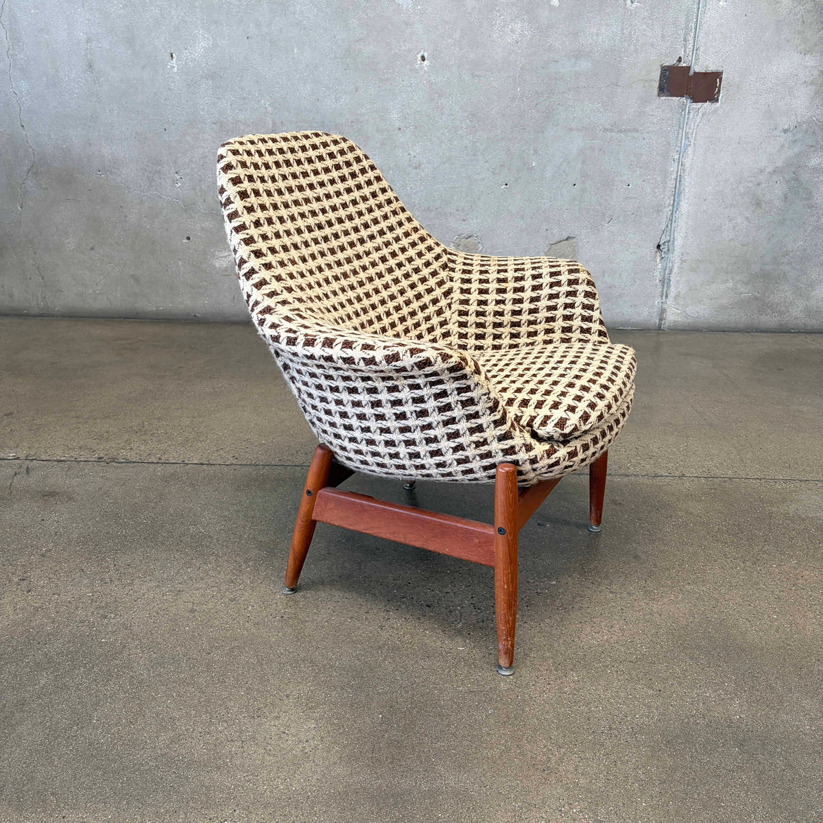 Mid Century Lounge Chair Teak & Tweed by Hans Olsen, Denmark #2