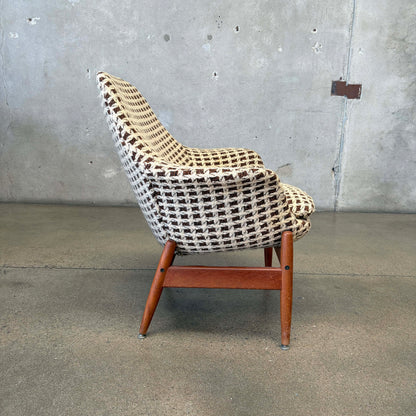 Mid Century Lounge Chair Teak & Tweed by Hans Olsen, Denmark #2