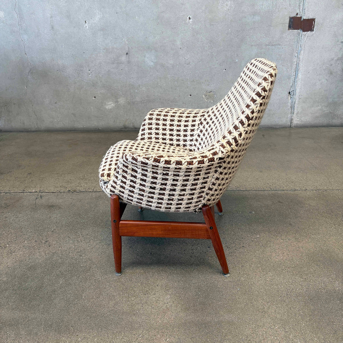 Mid Century Lounge Chair Teak & Tweed by Hans Olsen, Denmark #2
