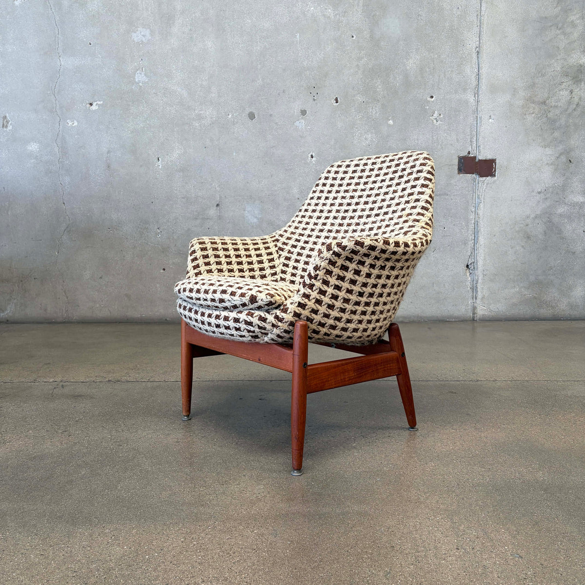 Mid Century Lounge Chair Teak & Tweed by Hans Olsen, Denmark #2