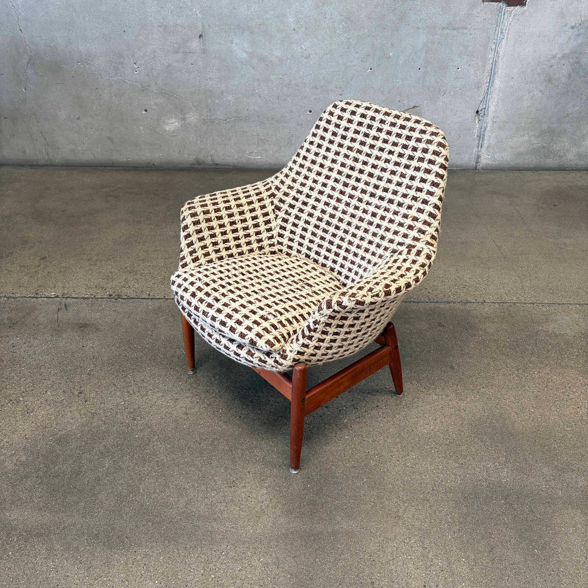 Mid Century Lounge Chair Teak & Tweed by Hans Olsen, Denmark #2