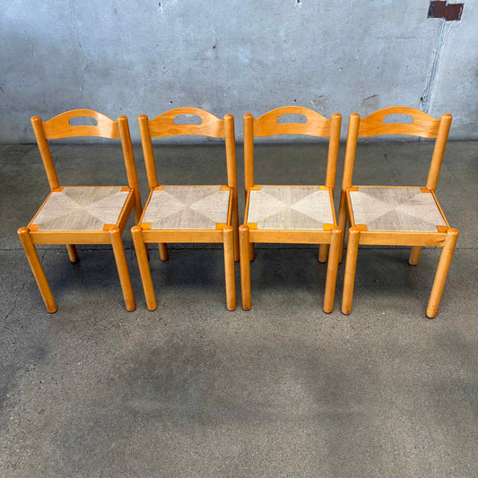 Set of Four Mid Century Italian Dining Chairs, Italy