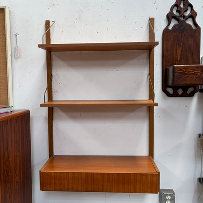 Mid Century Teak Wall Unit with Desk