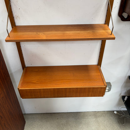 Mid Century Teak Wall Unit with Desk