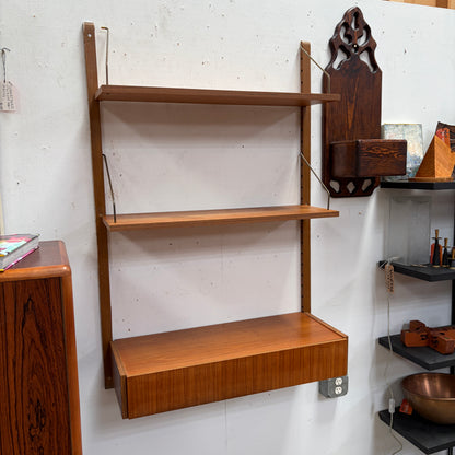 Mid Century Teak Wall Unit with Desk