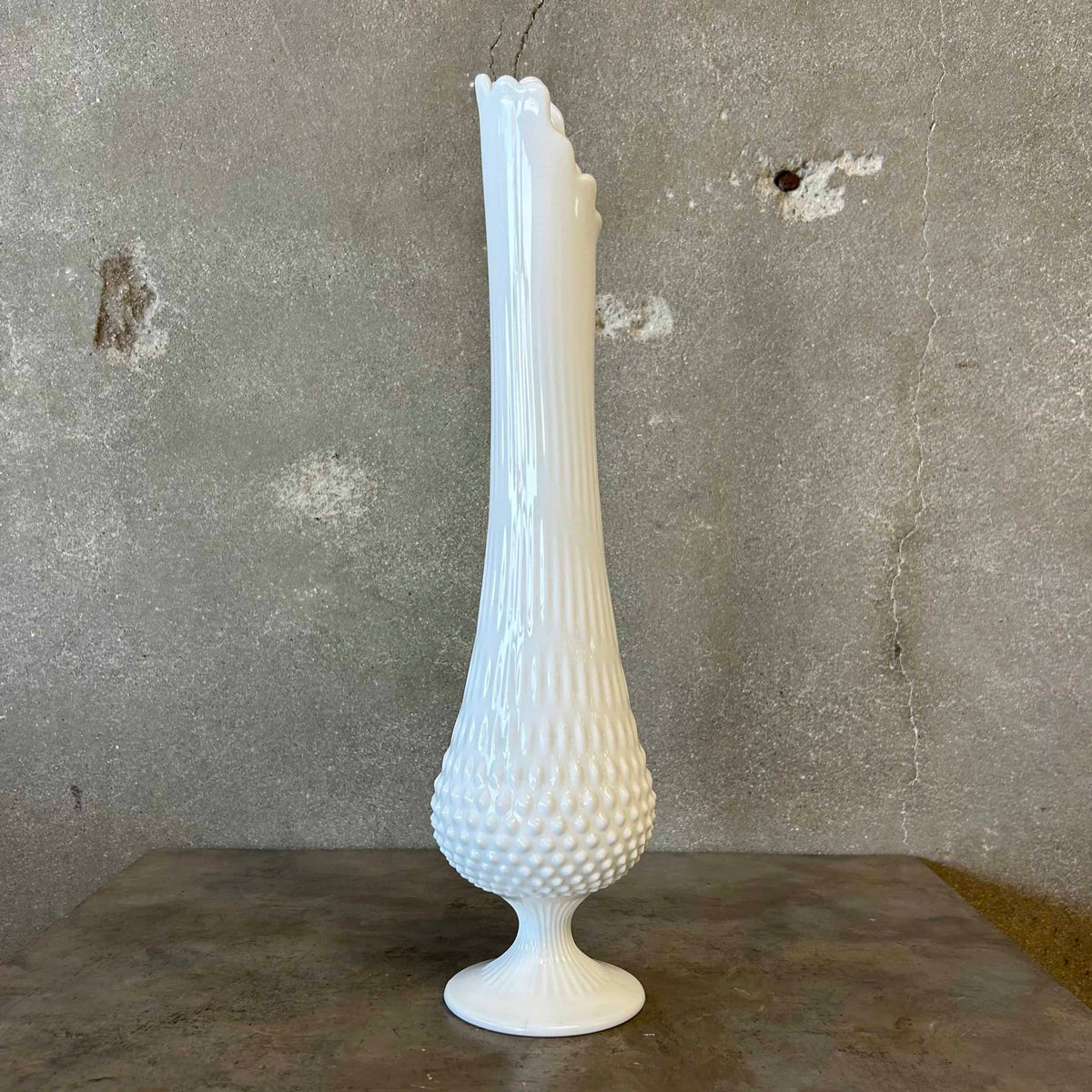 Milk Glass Swung Vase