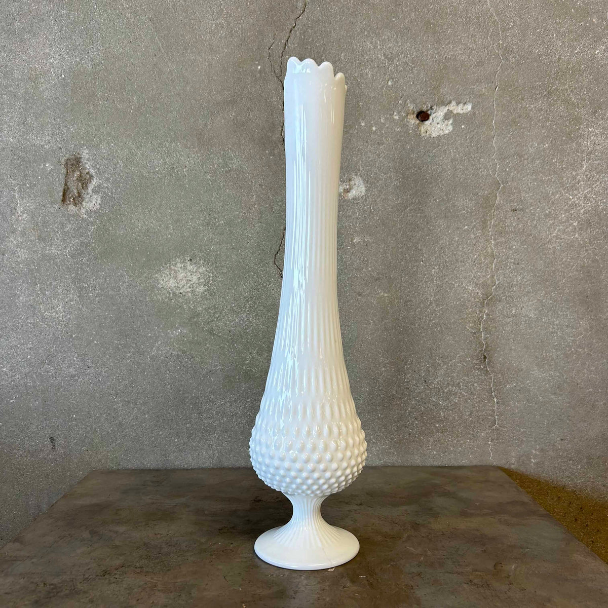 Milk Glass Swung Vase