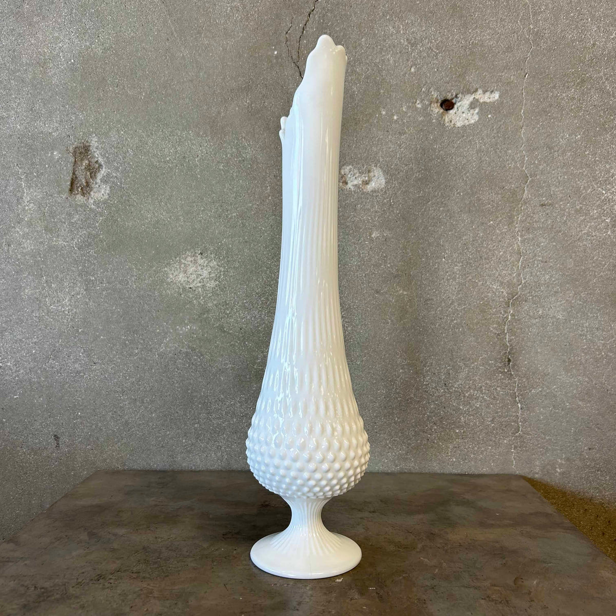 Milk Glass Swung Vase