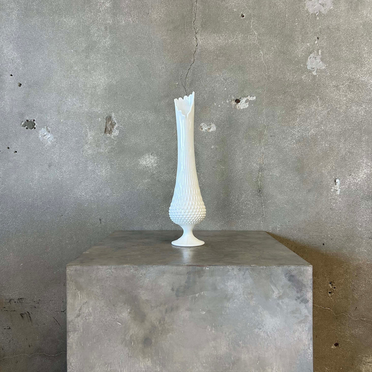 Milk Glass Swung Vase