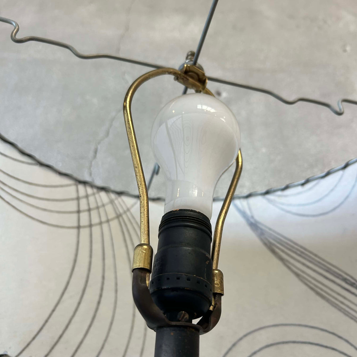 Mid Century Modern 1950's Hand Thrown Ceramic Lamp with Shade