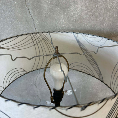 Mid Century Modern 1950's Hand Thrown Ceramic Lamp with Shade