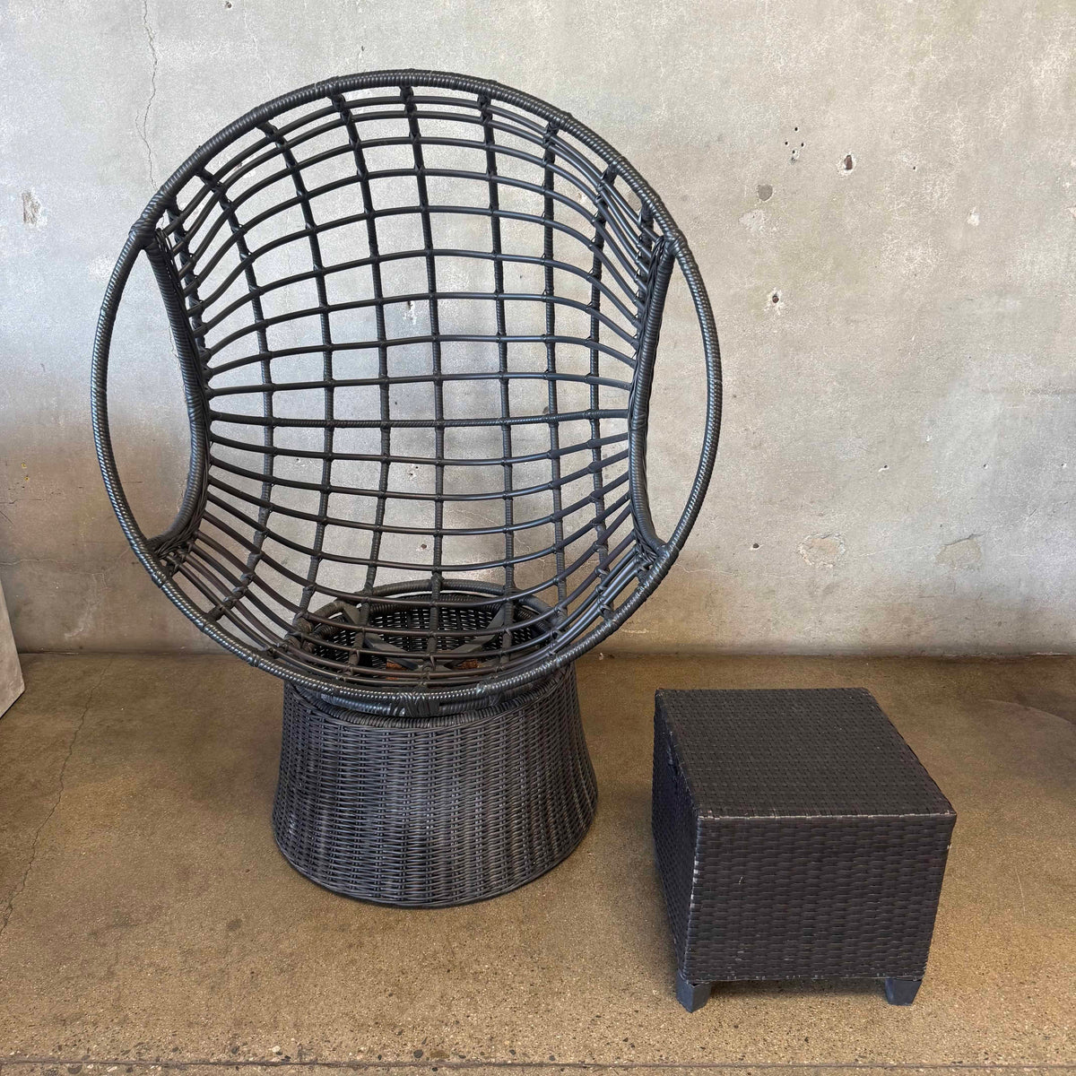 Alfresco Home Nadine Outdoor Wicker Swivel Chair & Stool #2