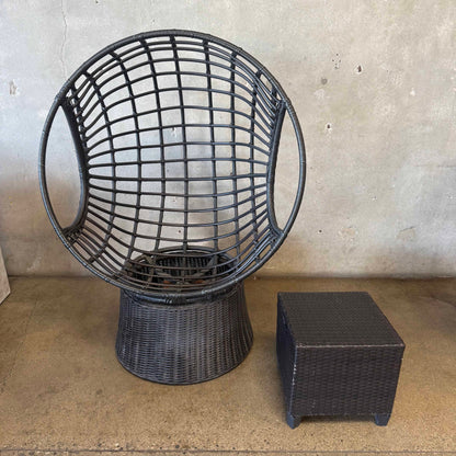 Alfresco Home Nadine Outdoor Wicker Swivel Chair & Stool #2