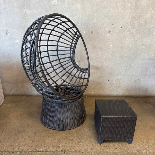 Alfresco Home Nadine Outdoor Wicker Swivel Chair & Stool #2
